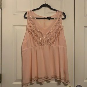 Torrid- Light pink chiffon peplum top size 2